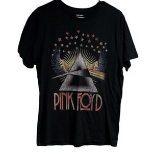 Old Navy Black Pink Floyd Star Graphic band tee soft medium unisex